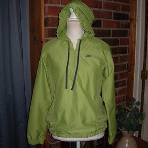 rbk lime green 1/4 zip hooded pullover windbreaker M